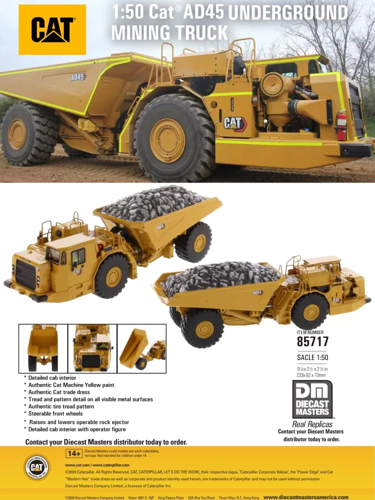 Caterpillar AD45 Underground Mining Truck 85717 Diecast Masters Flyer.pdf